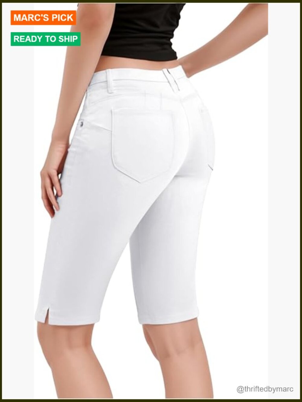 Ultra Comfy Butt Lift Stretch Bermuda Shorts, Knee Length Casual Wear